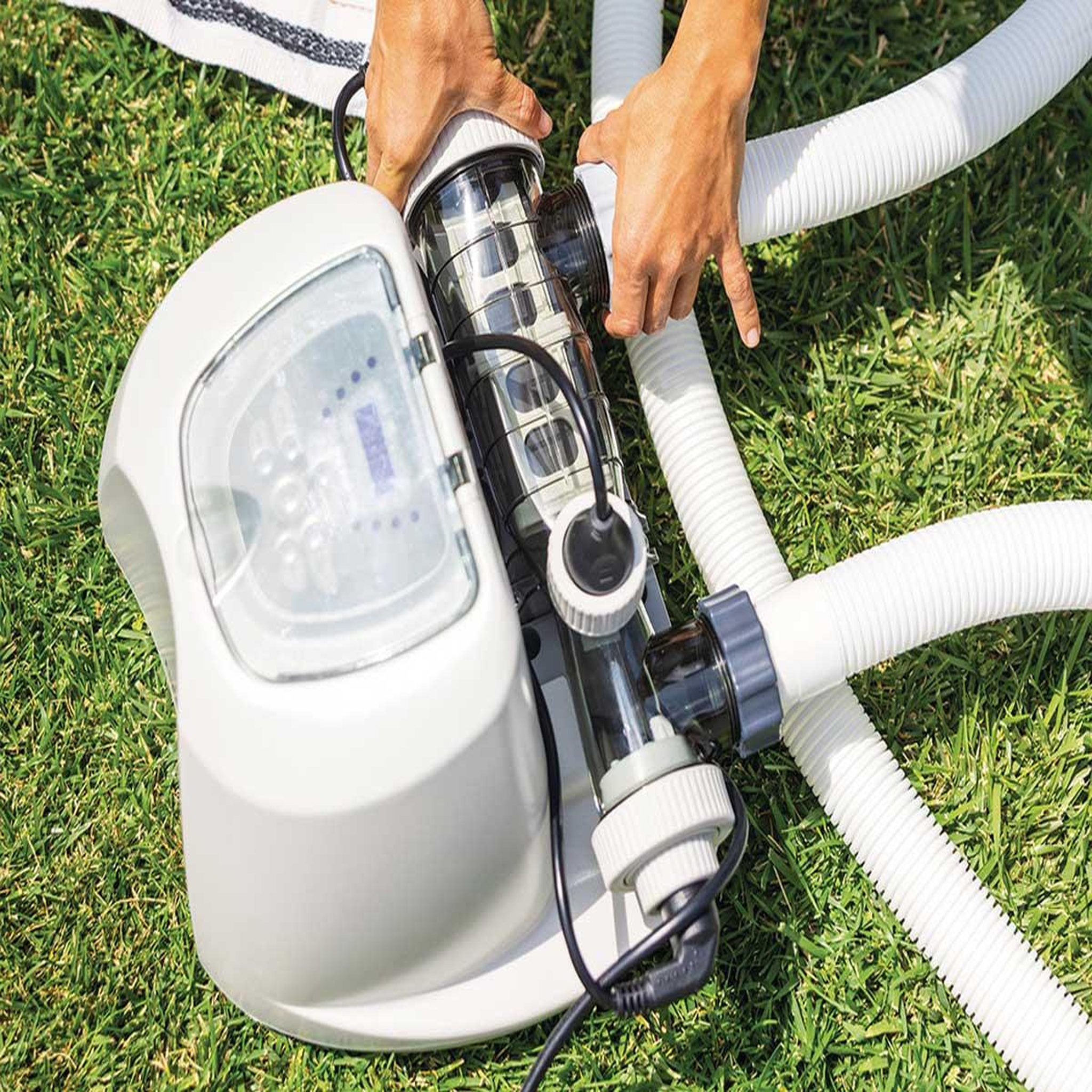 Voir la diapositive 2 : INTEX Stérilisateur au sel qs1600 plus wifi pour piscine jusqu'à 68 m³ - intex
