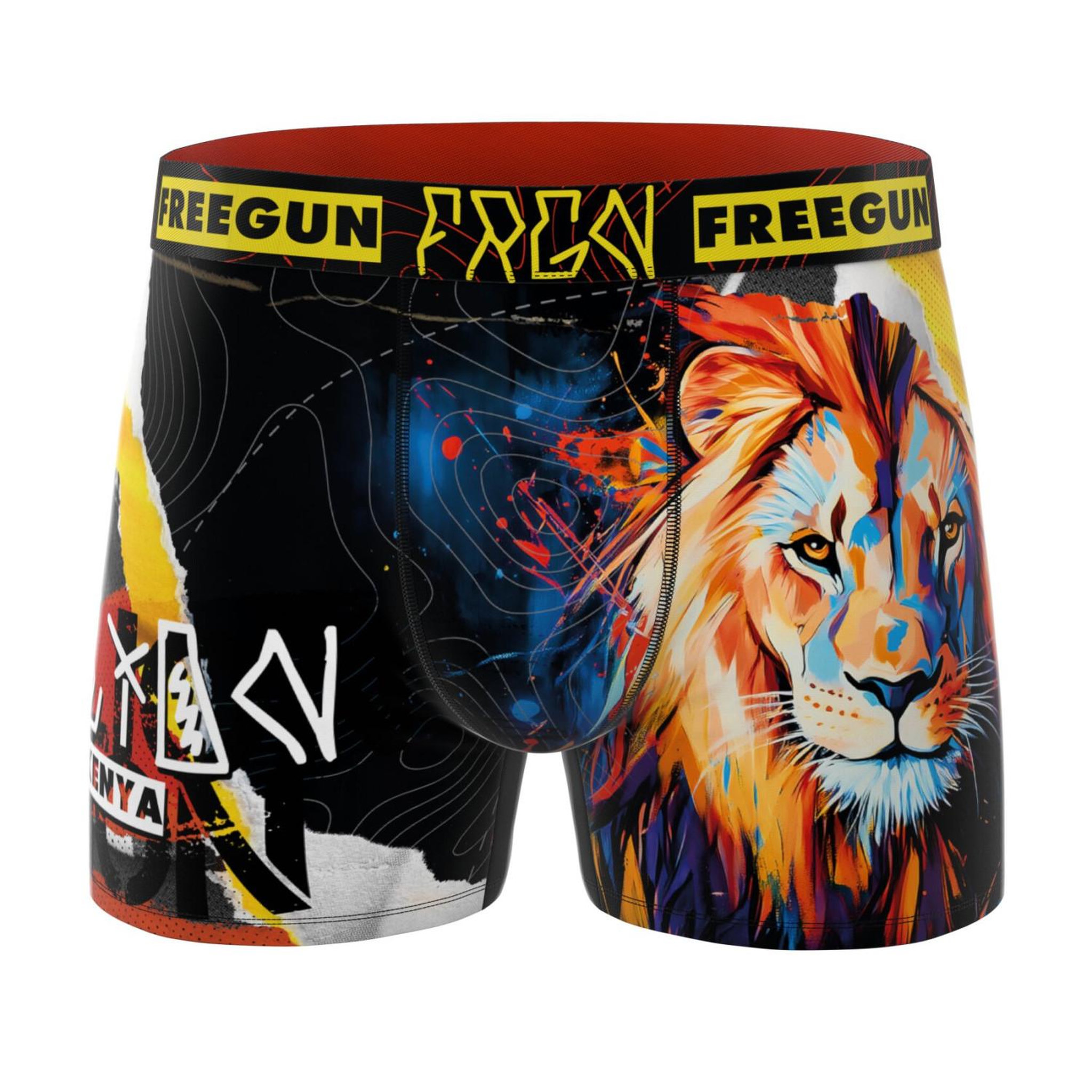 Voir la diapositive 4 : FREEGUN Lot de 3 boxers homme collection pop art animals