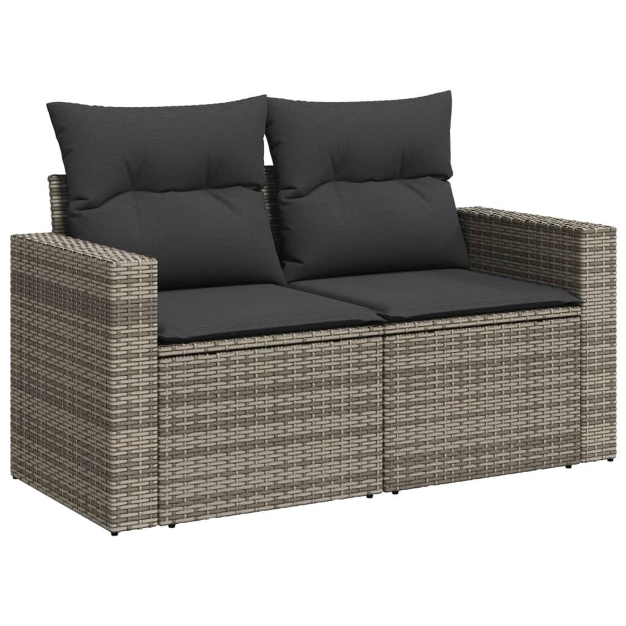 Voir la diapositive 3 : VIDAXL Salon de jardin avec coussins 14 pcs gris resine tressee