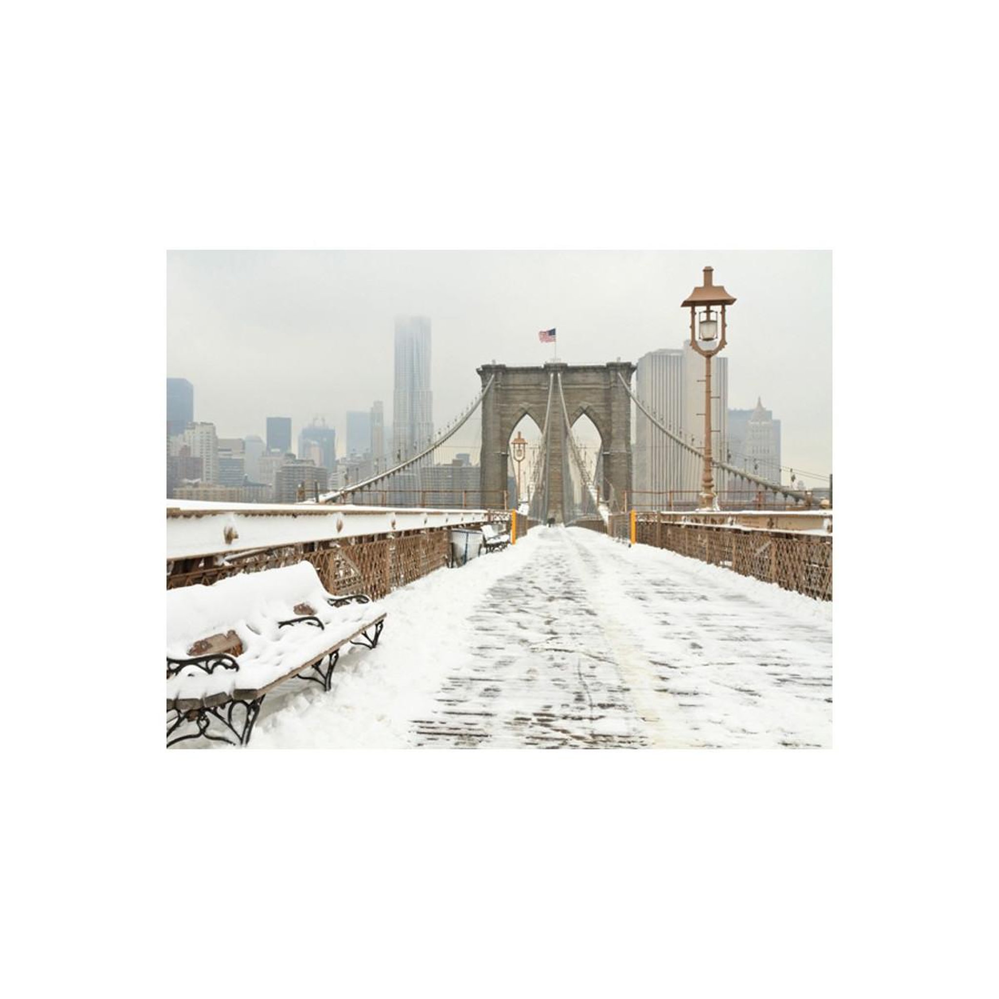 Voir la diapositive 2 : Paris Prix Papier Peint  Pont de Brooklyn Couvert de Neige