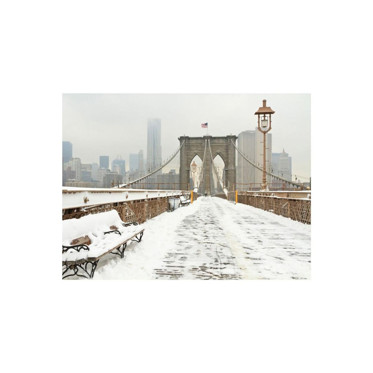Paris Prix Papier Peint  Pont de Brooklyn Couvert de Neige