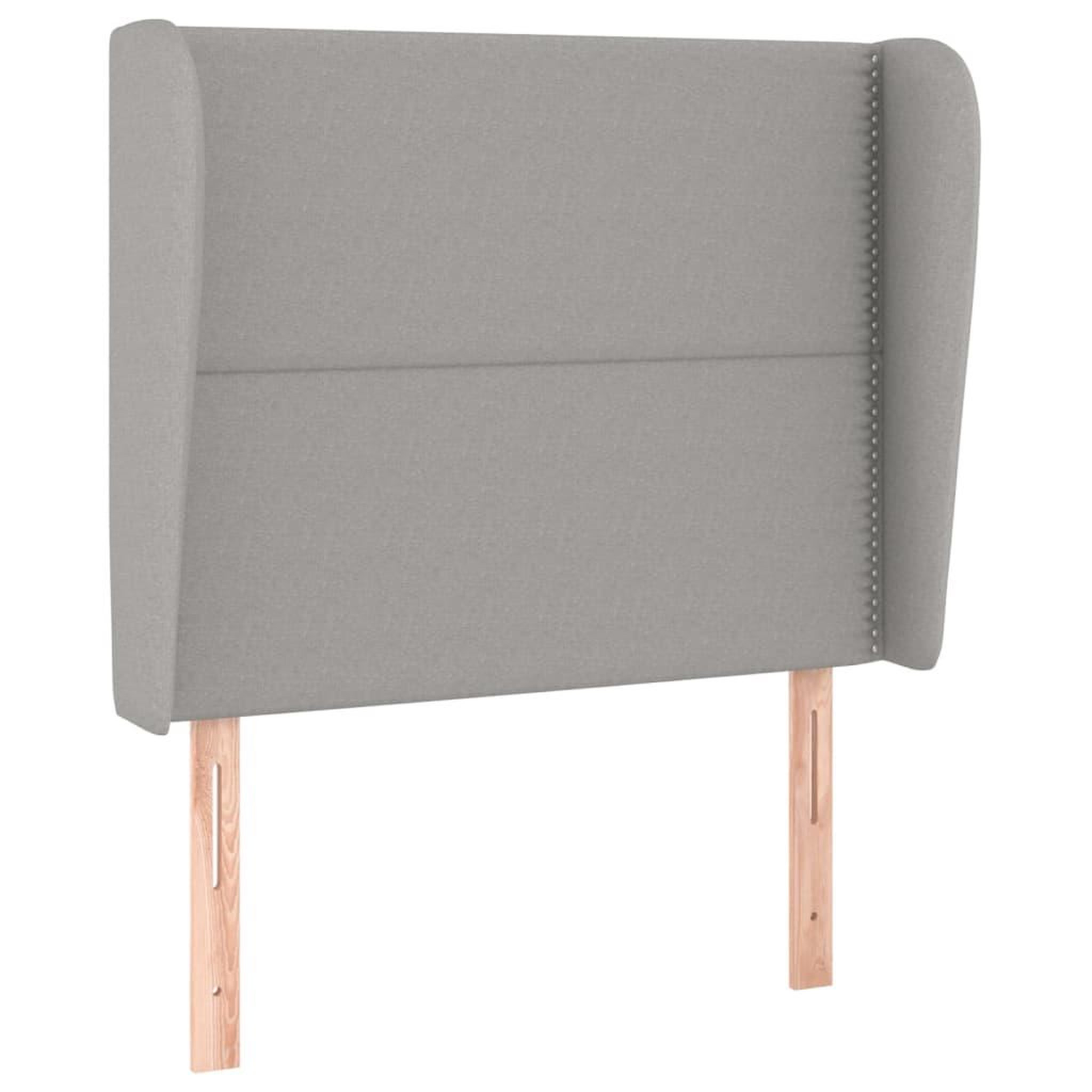 Voir la diapositive 2 : VIDAXL Tete de lit avec oreilles Gris clair 103x23x118/128 cm Tissu