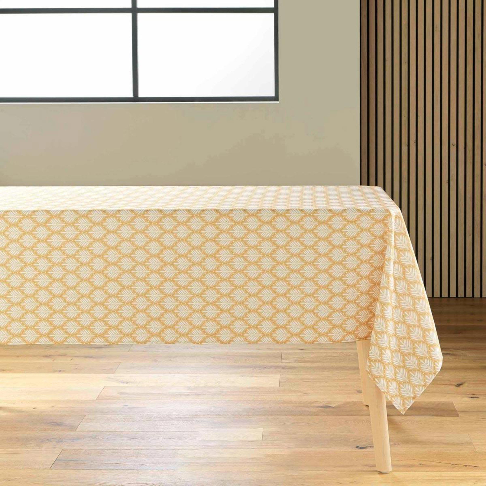 Douceur d'Intérieur Nappe antitache imprimé  davia  145x240cm jaune