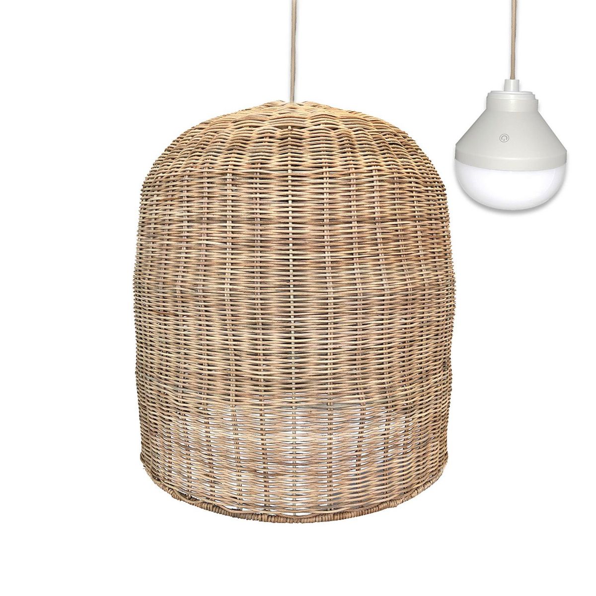 Lumisky Suspension nomade GIACOMO Beige Rotin H45cm