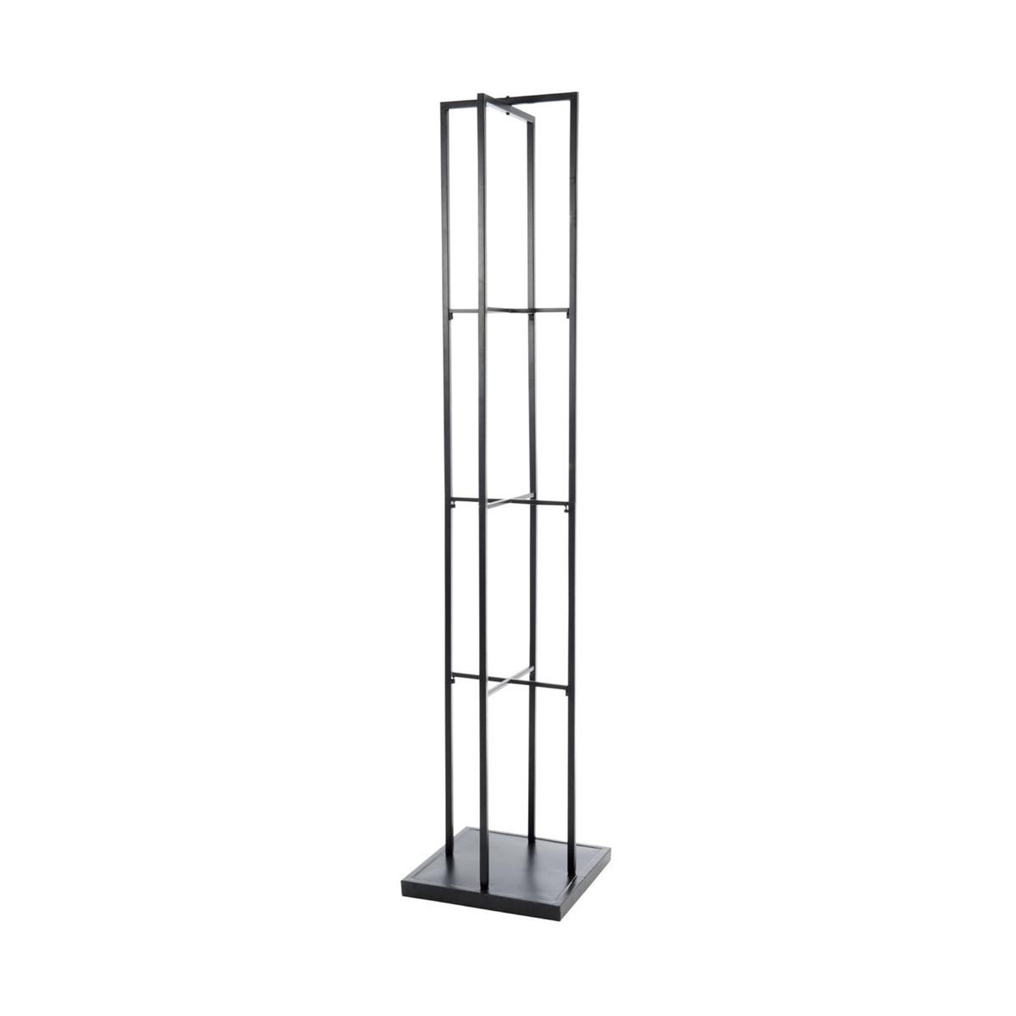 J-LINE Etagère 4 niveaux en métal  coussins  211cm noir