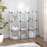 VIDAXL Cubes de rangement 9 pcs avec portes Transparent PP