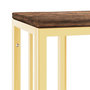 Voir la diapositive 5 : VIDAXL Table console dore acier inoxydable et bois massif recuperation