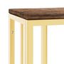 Voir la diapositive 5 : VIDAXL Table console dore acier inoxydable et bois massif recuperation