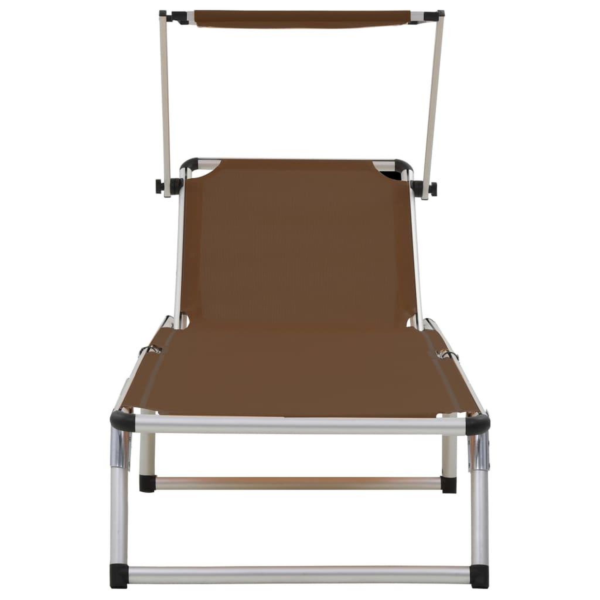 Voir la diapositive 3 : VIDAXL Chaises longues pliables et toit lot de 2 aluminium textilene