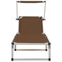 Voir la diapositive 3 : VIDAXL Chaises longues pliables et toit lot de 2 Aluminium textilene