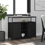Voir la diapositive 1 : VIDAXL Buffet noir 100x35x80 cm bois d ingénierie
