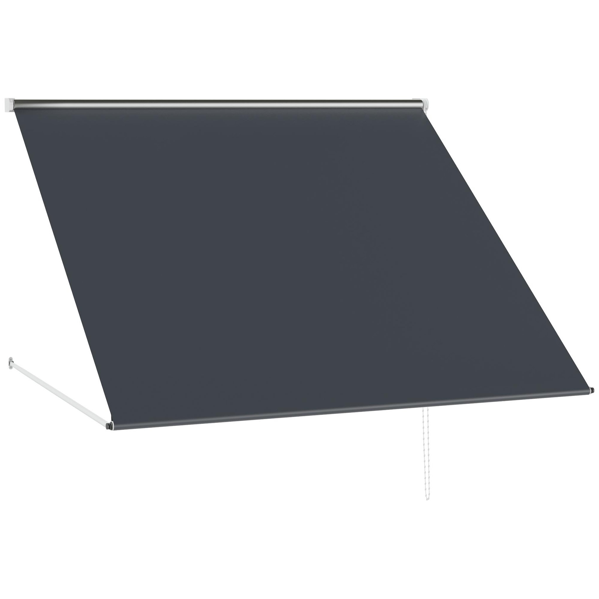 Voir la diapositive 1 : OUTSUNNY Store banne manuel inclinaison réglable acier alu. dim. 150L x 120l (avancée) cm polyester imperméabilisé anti-UV gris