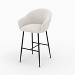 Rendez vous déco Chaise de bar en tissu blanc chiné 76 cm - Socky. Coloris disponibles : Beige, Gris