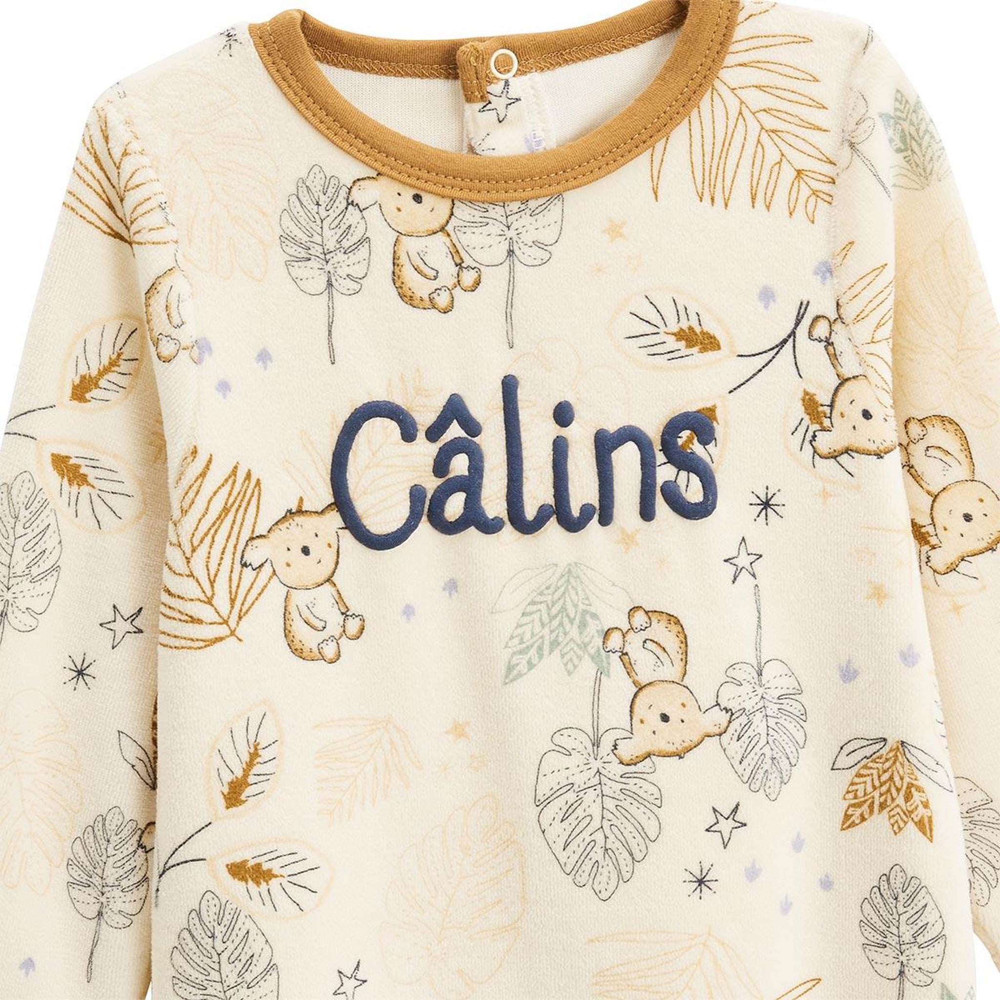 Voir la diapositive 2 : PETIT BEGUIN Lot de 2 pyjamas bébé en velours constellation