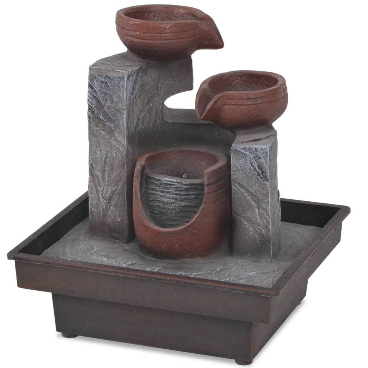 VIDAXL Fontaine d'interieur avec lampe LED Polyresine