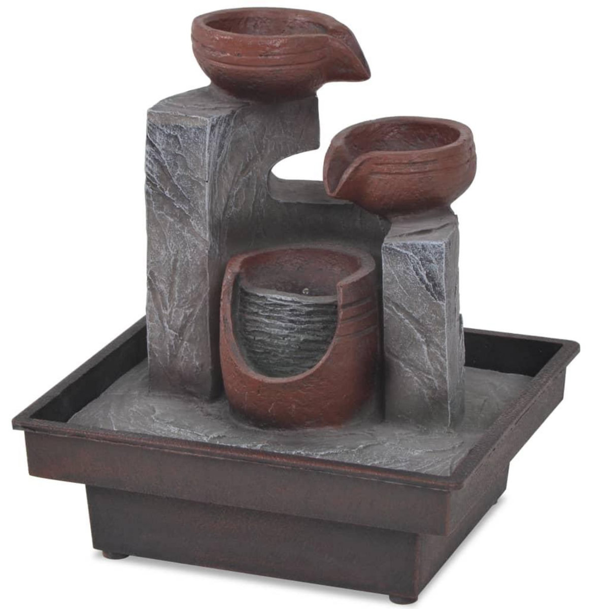 VIDAXL Fontaine d'interieur avec lampe LED Polyresine