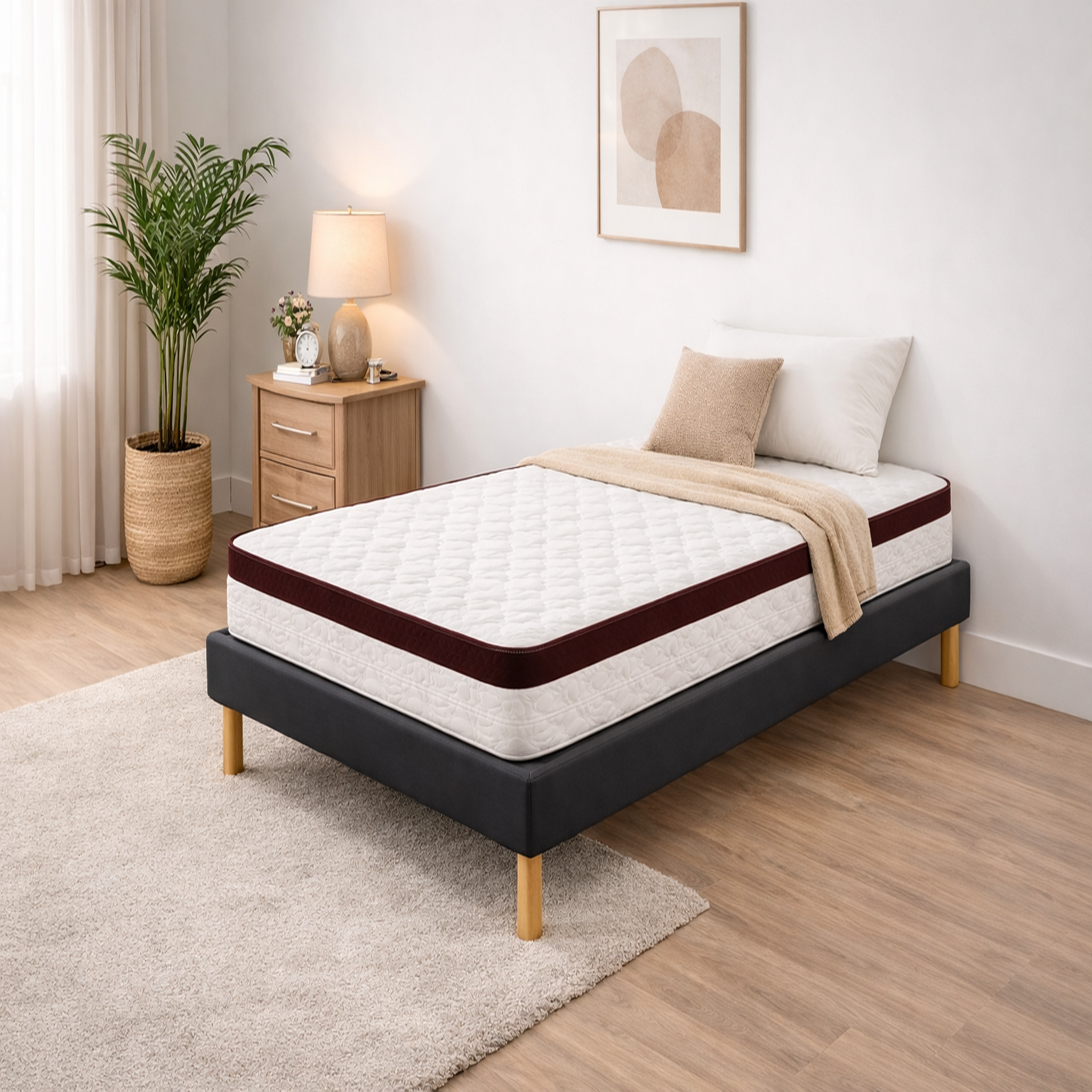 Voir la diapositive 1 : NUITS D'OR Ensemble Sommier Tapissier et Matelas Soutien Très Ferme
