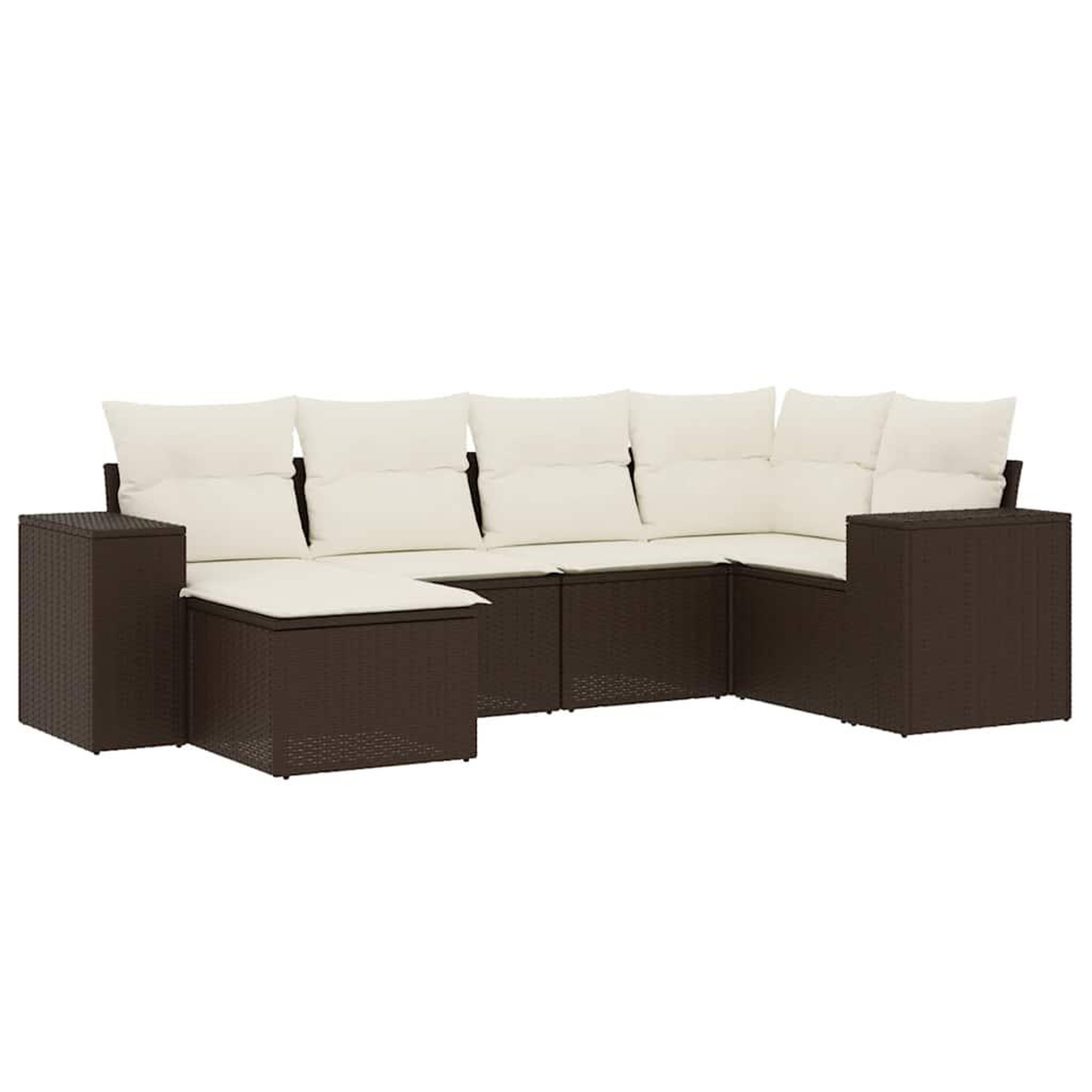 Voir la diapositive 2 : VIDAXL Salon de jardin avec coussins 6 pcs marron resine tressee