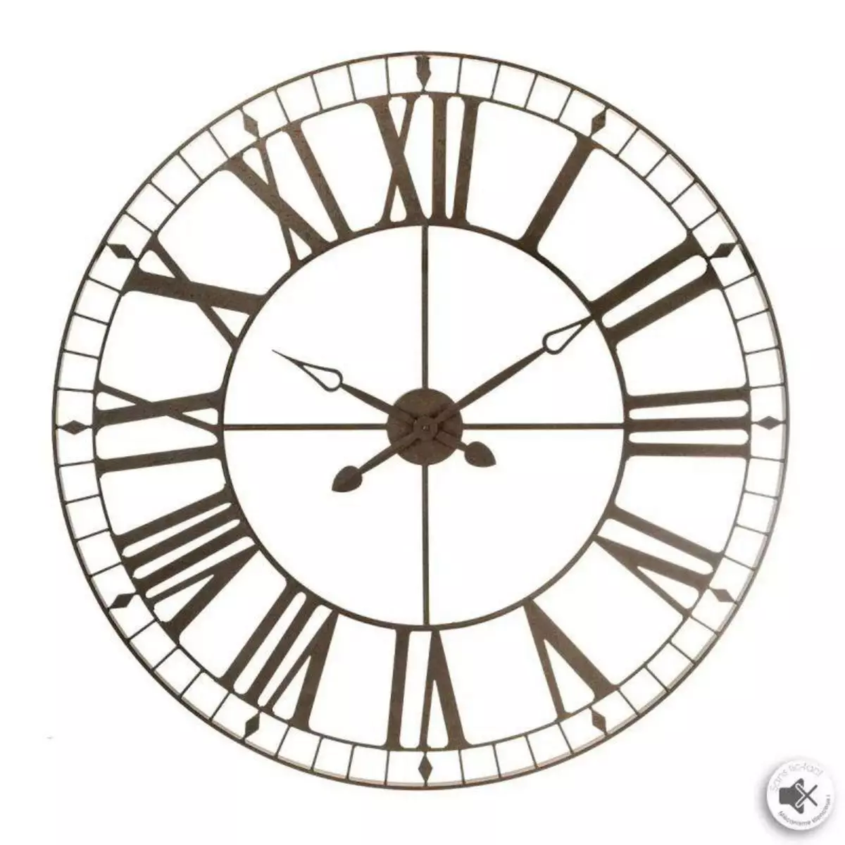  Horloge Murale Chiffres Romain  Vintage  88cm Marron