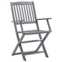 Voir la diapositive 3 : VIDAXL Chaises pliables d'exterieur lot de 8 et coussins Bois d'acacia