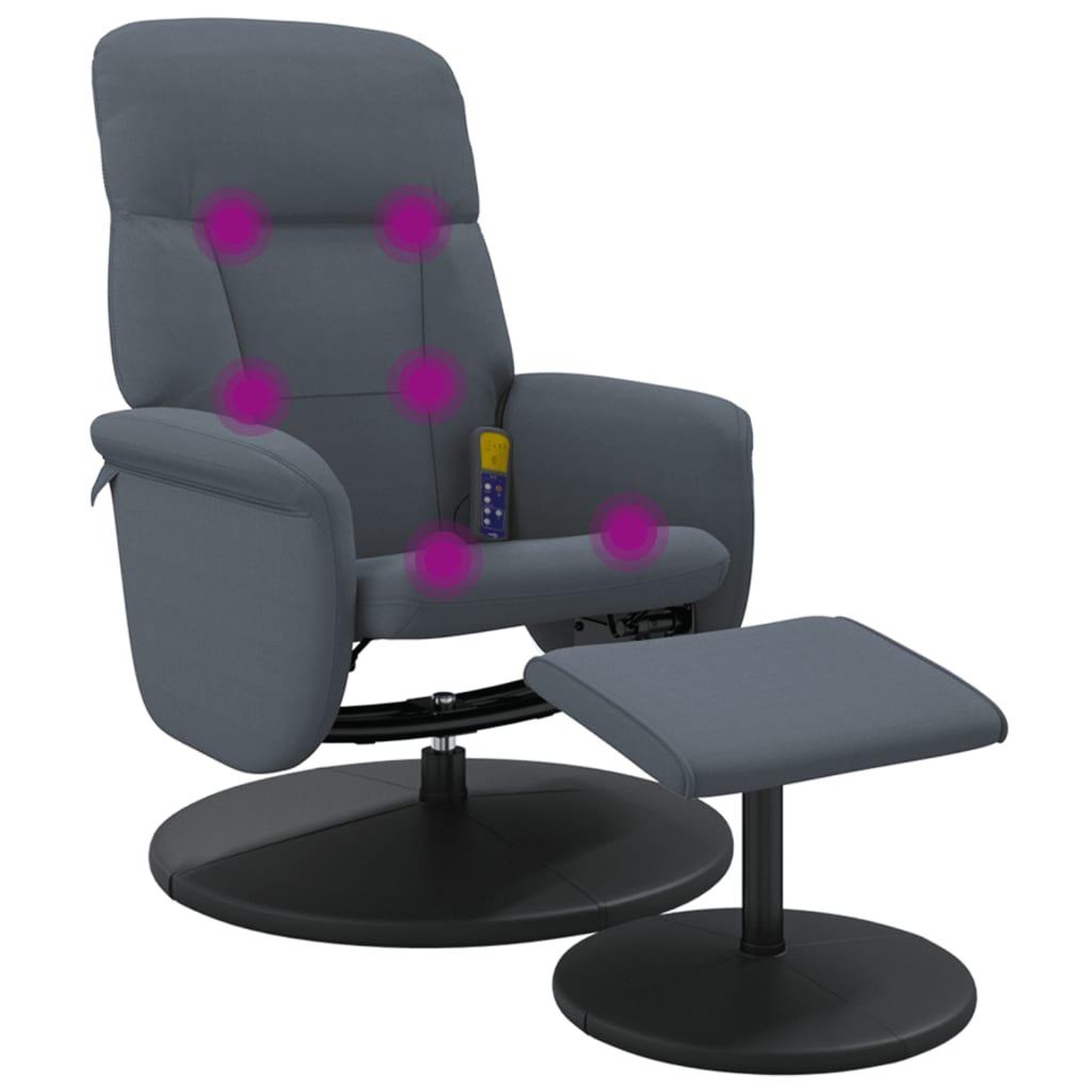Voir la diapositive 2 : VIDAXL Fauteuil de massage inclinable repose-pied gris fonce velours