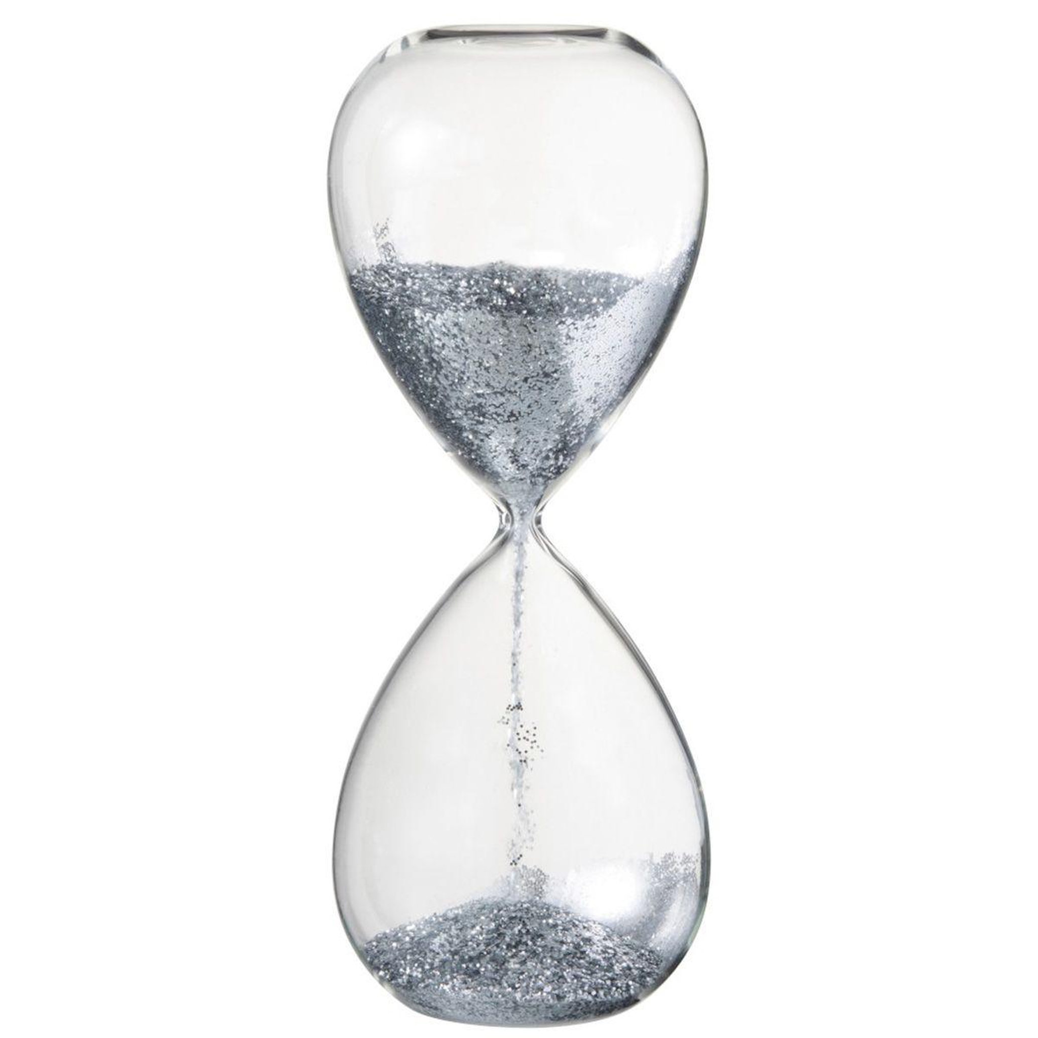 J-LINE Sablier Déco  Perles  40cm Argent