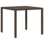 Voir la diapositive 2 : VIDAXL Table de jardin avec dessus en verre marron resine tressee
