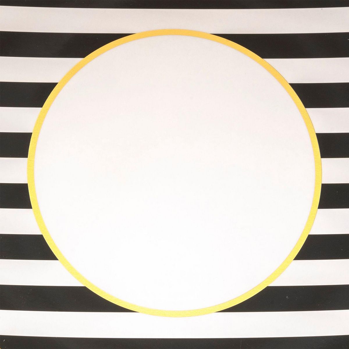 FEERIC LIGHT & CHRISTMAS Lot de 12 assiettes de présentation RAYURES - Noir et blanc