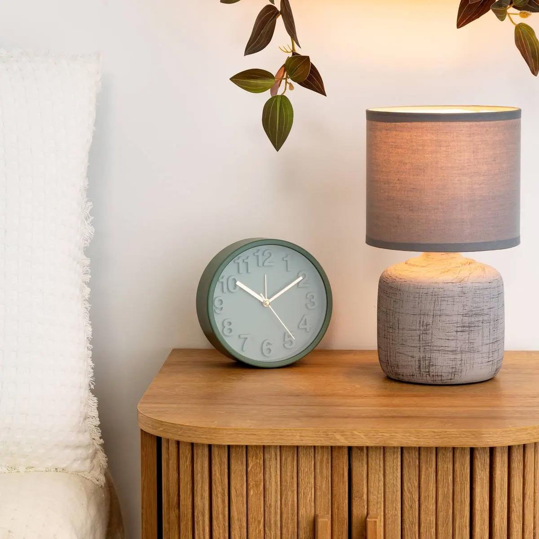 Voir la diapositive 2 : ATMOSPHERA Lampe à Poser Déco  Salta  26cm Gris