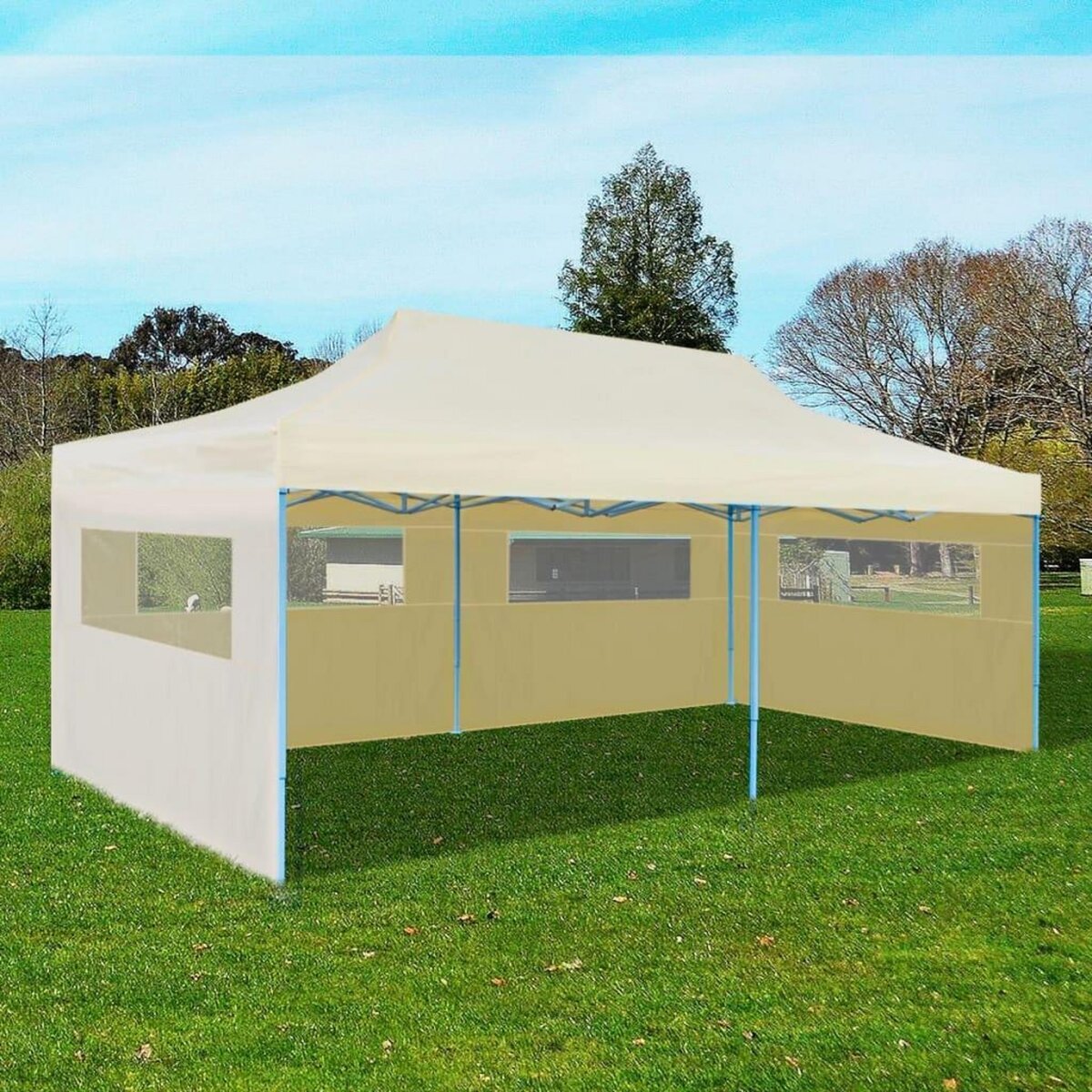 VIDAXL Tente de reception pliable creme 3 x 6 m