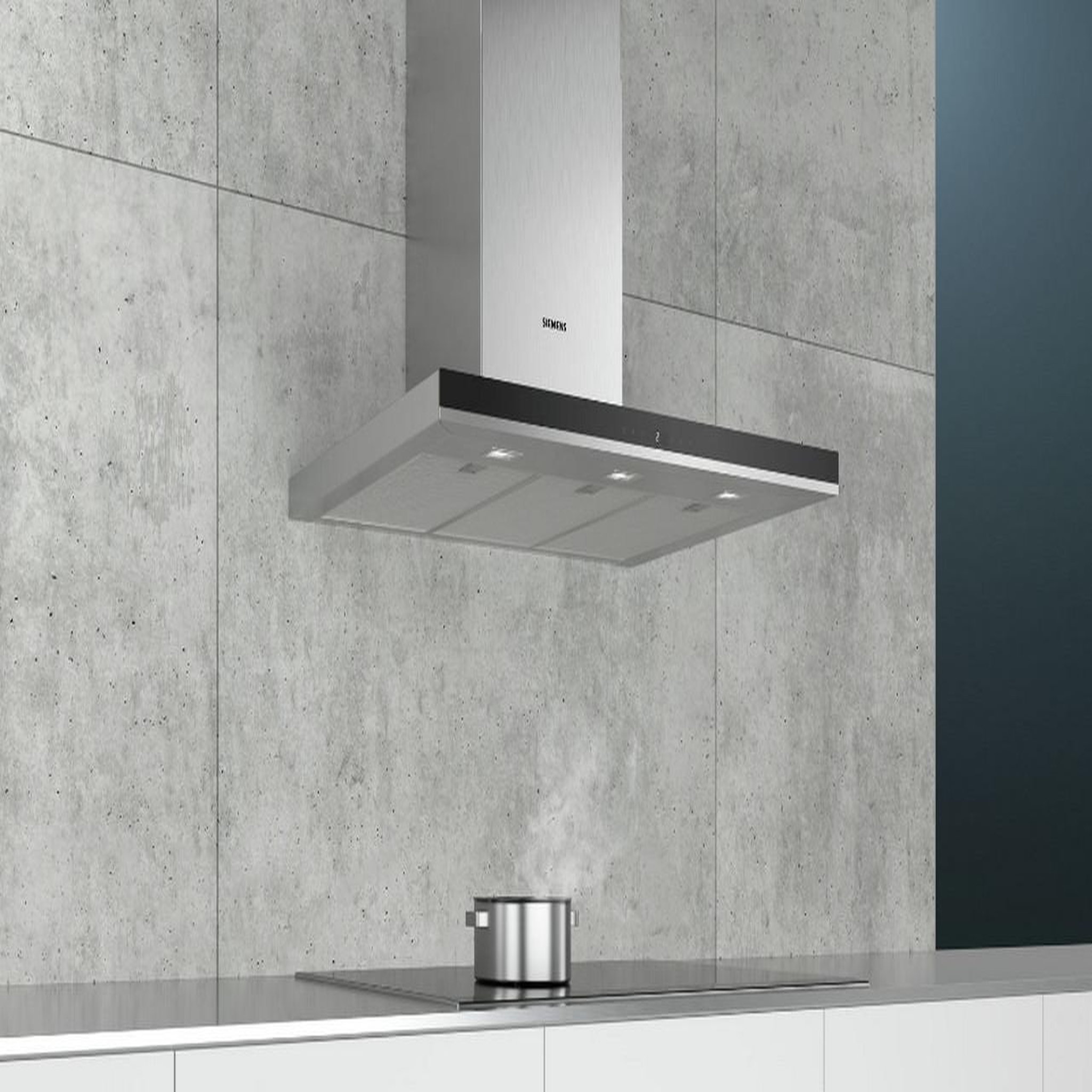 Voir la diapositive 4 : Siemens Hotte décorative murale 90cm 55db 718m3/h inox - lc97bhp50
