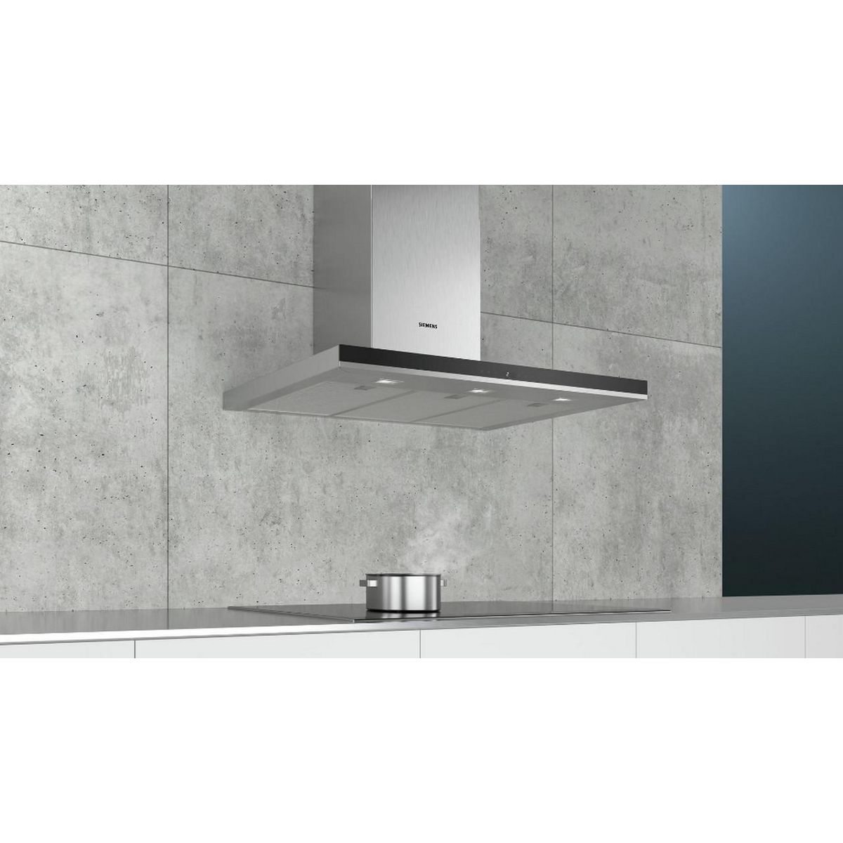 Siemens Hotte décorative murale 90cm 55db 718m3/h inox - lc97bhp50