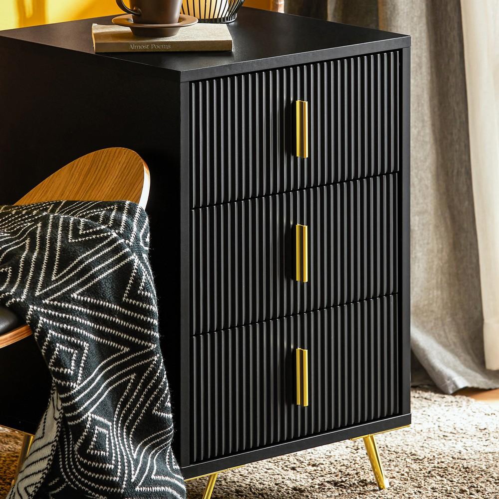 Voir la diapositive 4 : SOBUY SoBuy - Table De Chevet à 3 tiroirs - Moderne - FBT115-L