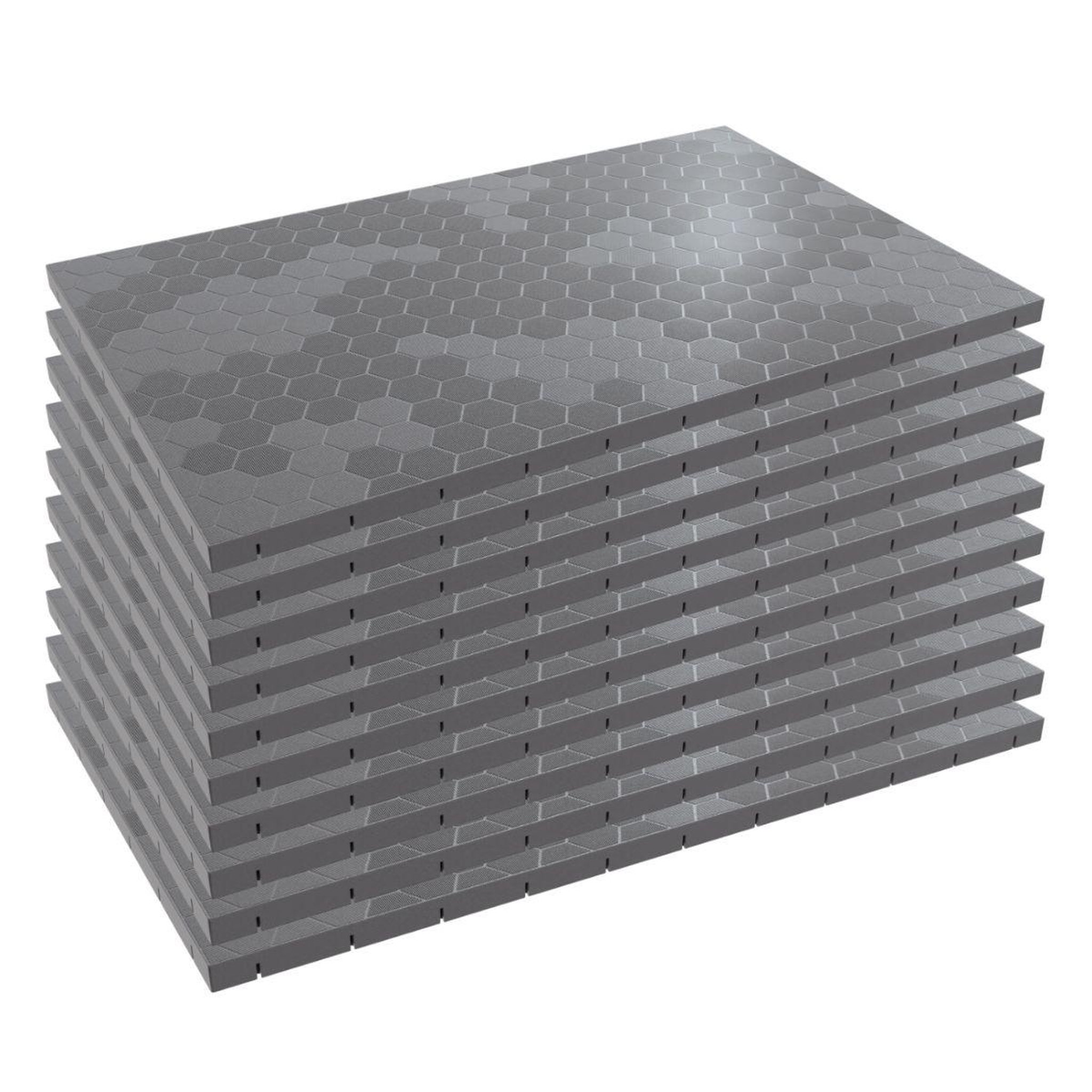 INTEC Lot de 10 Dalles de sol Clipsables Grises 116x76x3 cm Rectangulaire Polypropylène Revêtement de Sol 7.69m2 INTEC