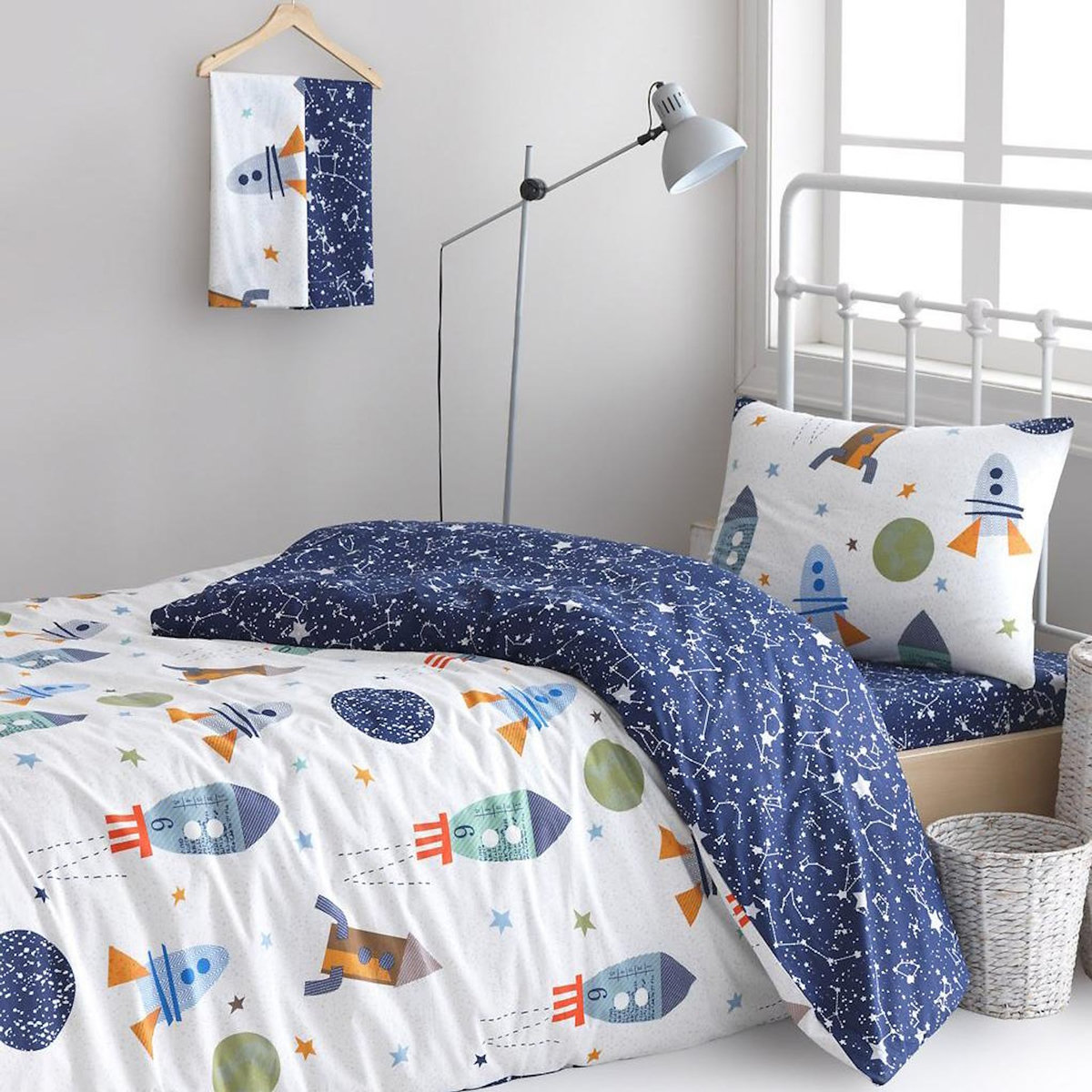 Home collection Parure de lit enfant avec taie(s) en coton polyester Spacex