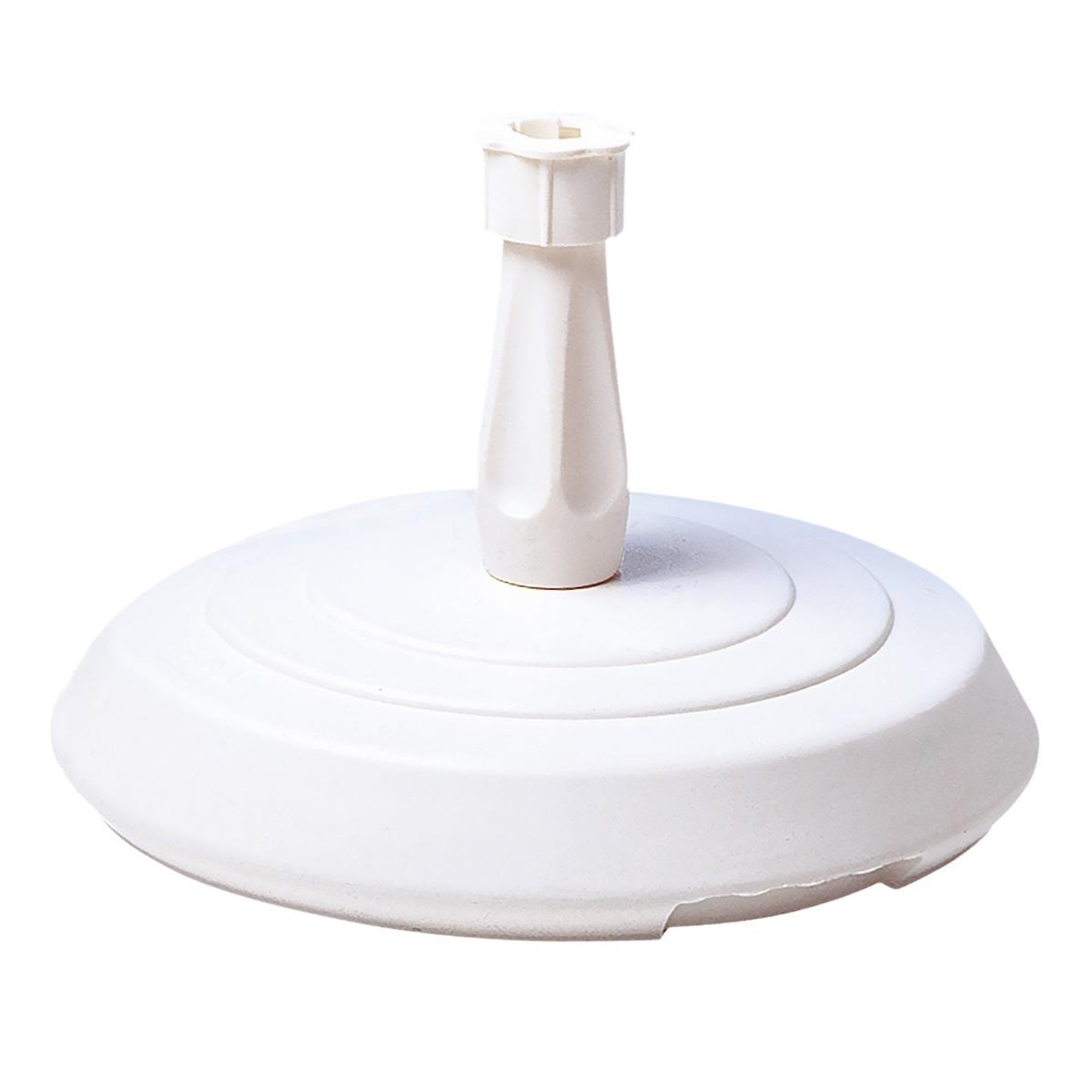 Voir la diapositive 2 : Pied de parasol rond en béton blanc 14kg