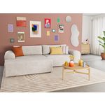 BEST MOBILIER Rebecca - canapé d'angle gauche 4 places convertible avec coffre en velours texturé. Coloris disponibles : Violet, Gris, Vert, Beige, Bleu, Orange