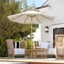 Voir la diapositive 2 : OUTSUNNY Parasol octogonal inclinable Ø 2,65 x 2,44H m mât baleine métal aspect bois polyester haute densité 180 g/m² blanc