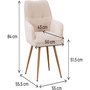 Voir la diapositive 3 : Habitat et Jardin Lot de 2 chaises en velours côtelé   Mayra  - 60 x 56 x 88 cm - Beige