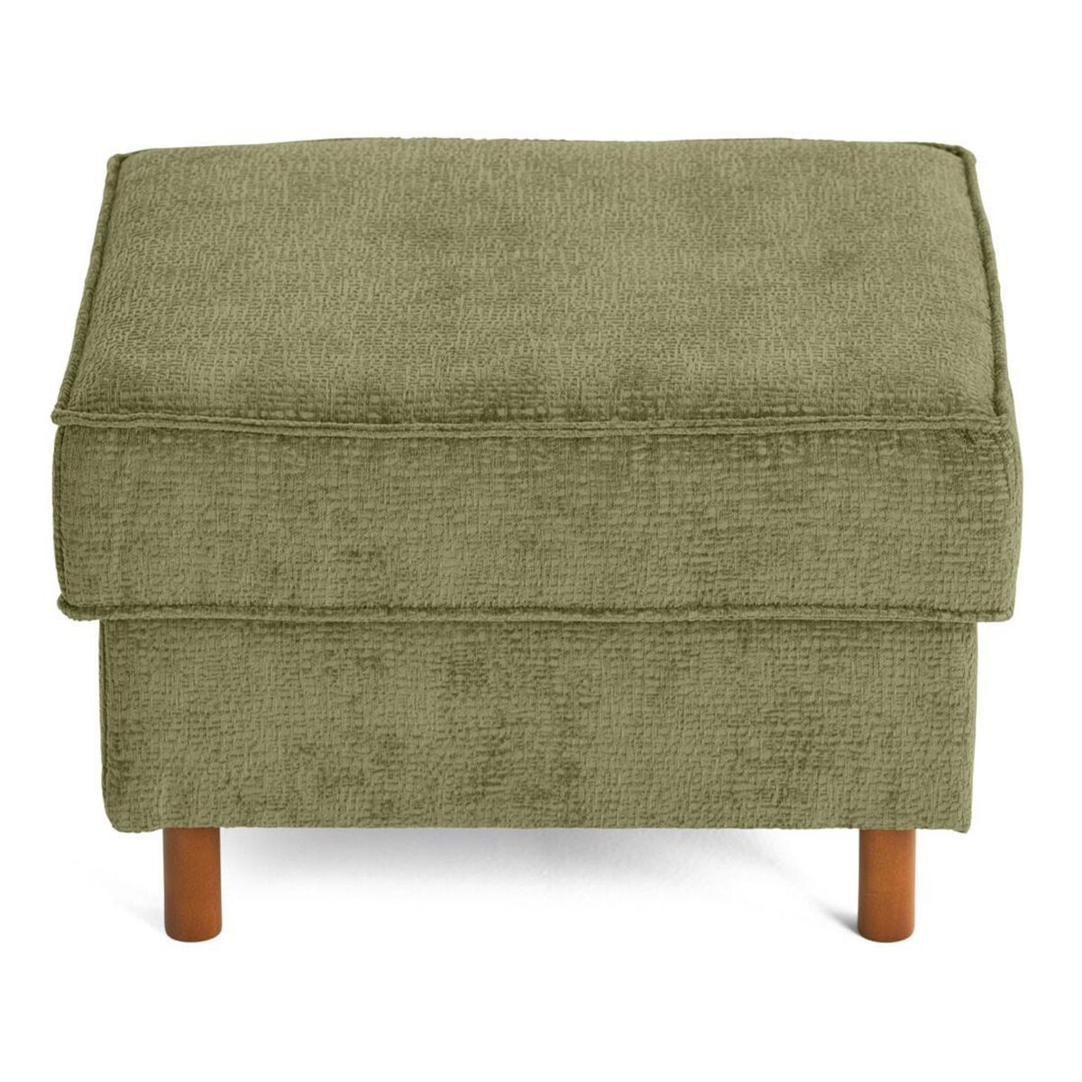 LISA DESIGN Jake - pouf en tissu velours relief - pieds en bois foncé