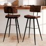 Voir la diapositive 2 : Rendez vous déco Lot de 2 chaises de bar grises/noires en cuir synthétique 75.5 cm - Texas