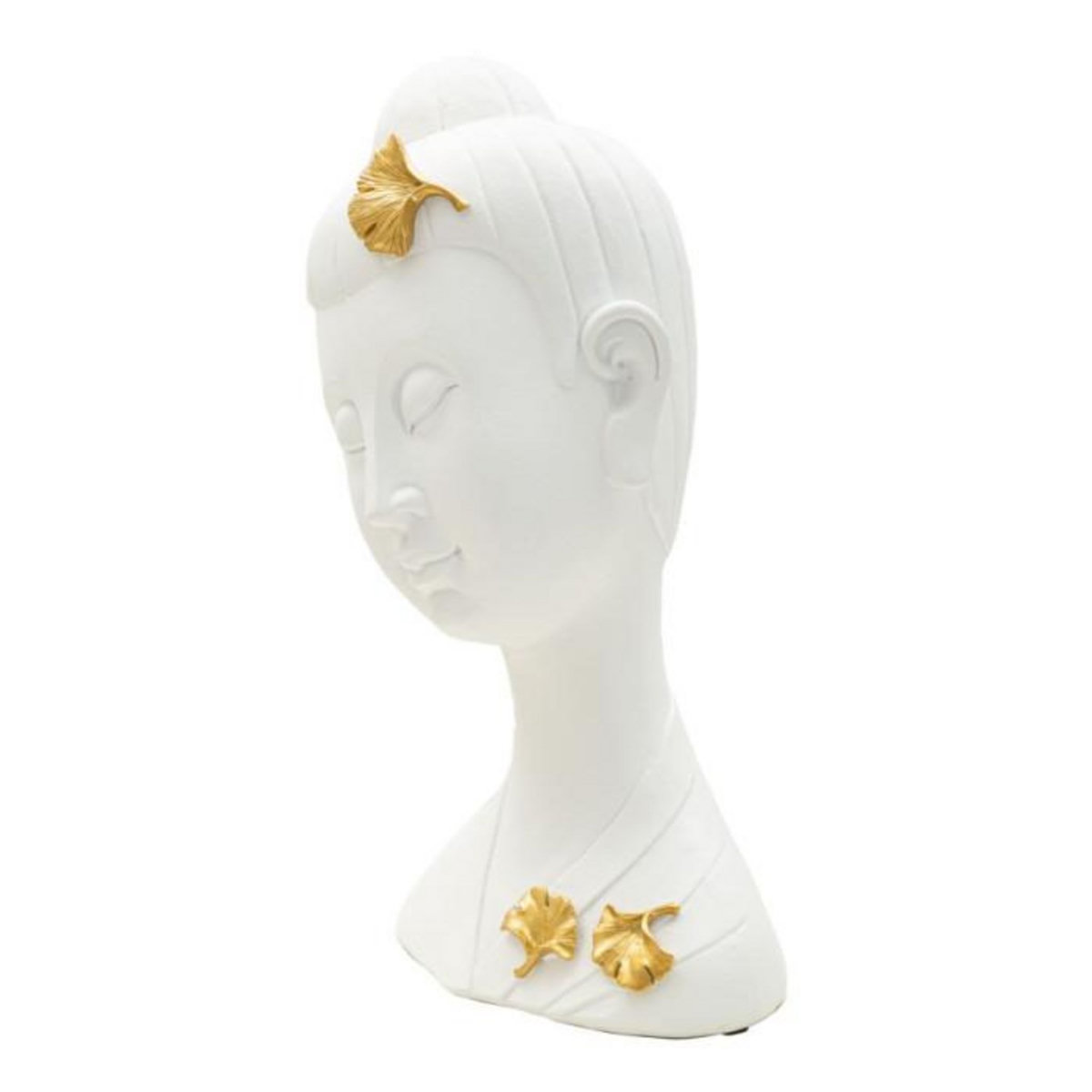 Paris Prix Statuette Déco en Résine  Bouddha  35cm Blanc