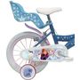 Voir la diapositive 2 : Disney La Reine des Neiges Vélo 14'' Fille Licence  Reine des neiges  pour enfant de 95/110 cm  avec stabilisateurs à molettes - Panier avant - Porte poupée arrière - 2 freins et pneus gonflables