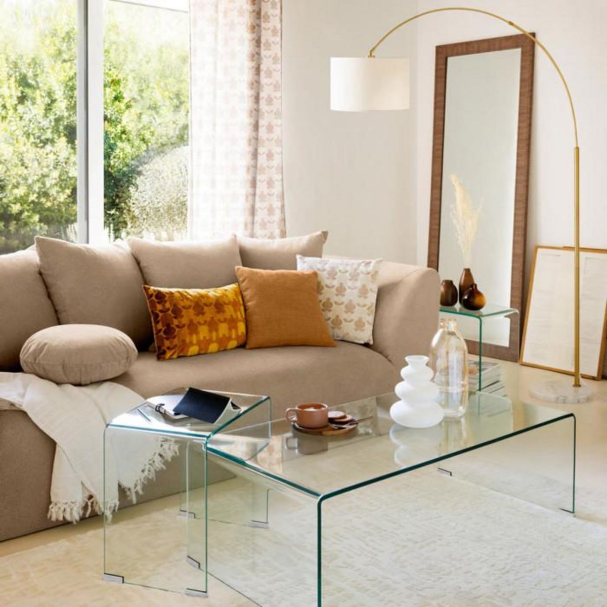 ATMOSPHERA Tapis Déco Motifs en Relief  Row  150x200cm Beige