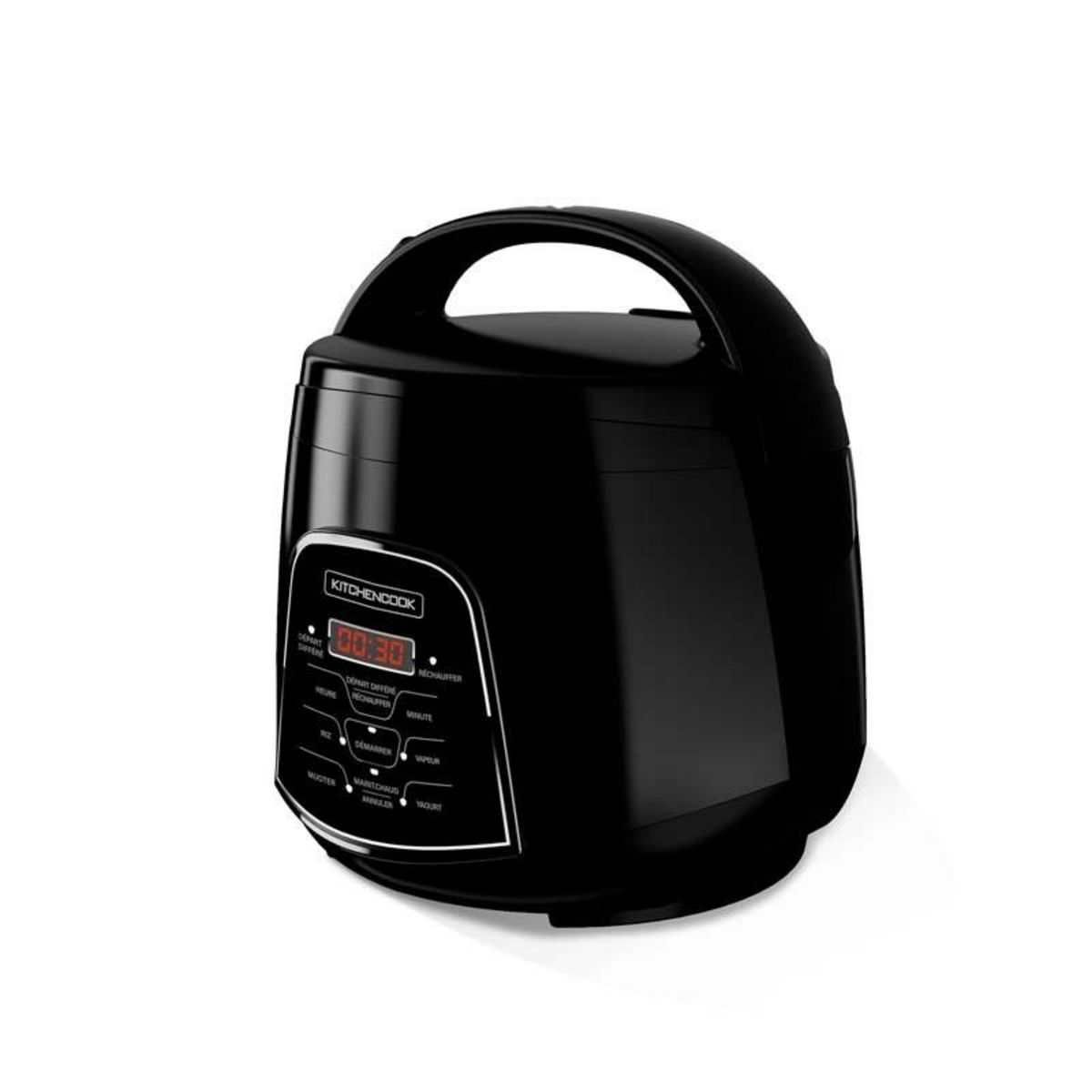 KITCHENCOOK Kitchencook - Cuiseur à Riz 2.2l - Panier Vapeur Intégré - 400w - 4 Menus De Cuisson Automatique - Départ Différé - Noir