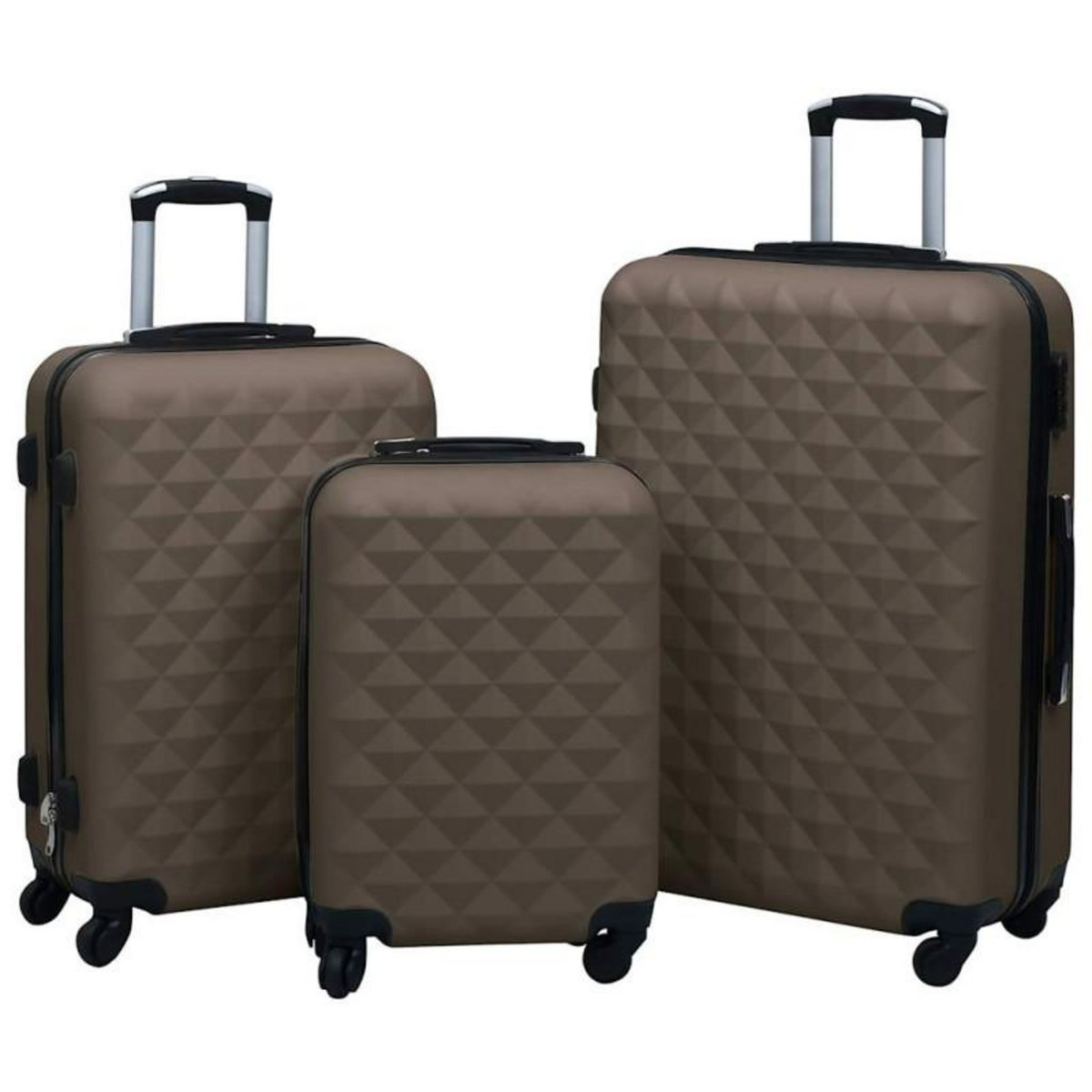 VIDAXL Ensemble de valises rigides 3 pcs Marron ABS