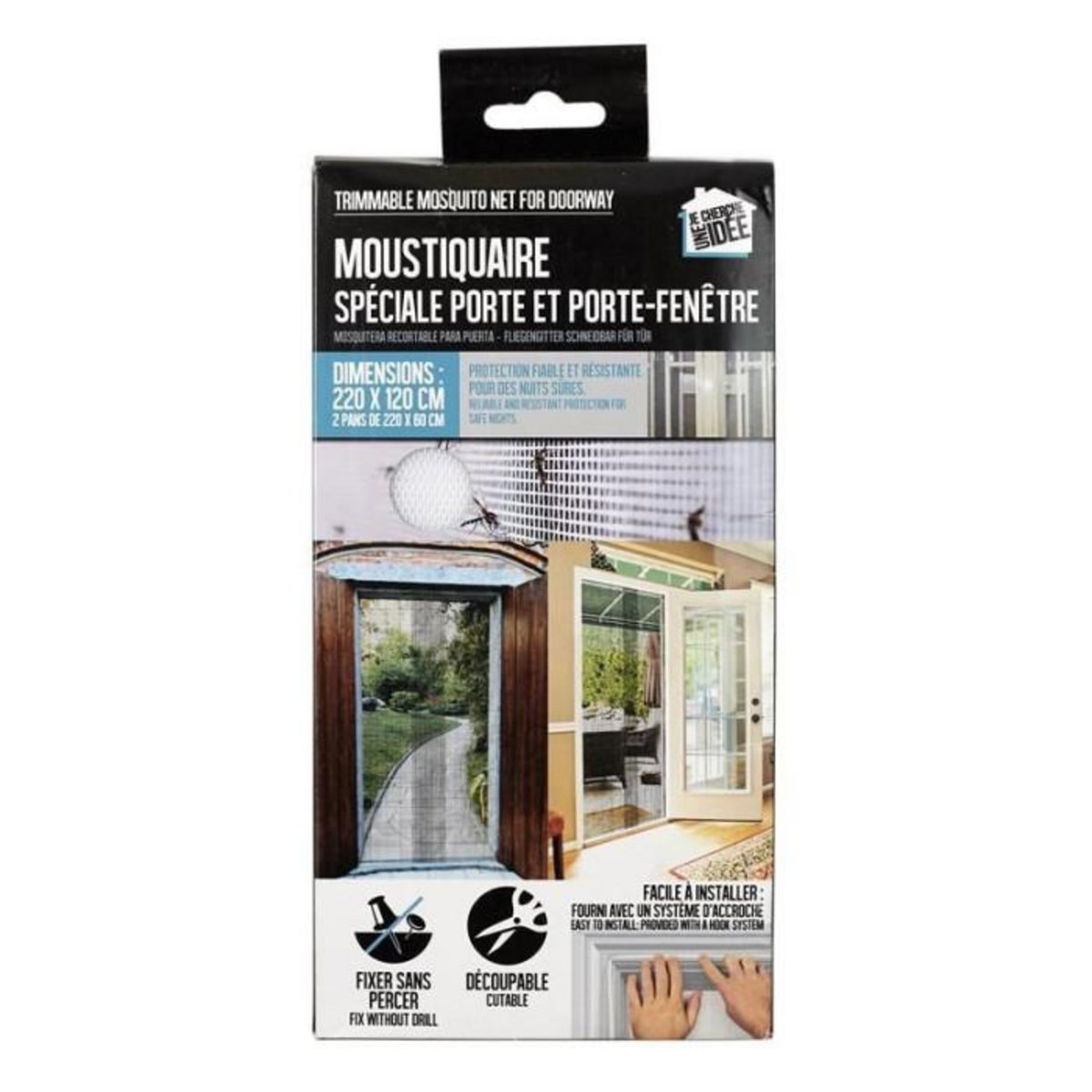 Paris Prix Moustiquaire à Découper  Porte  220cm Blanc