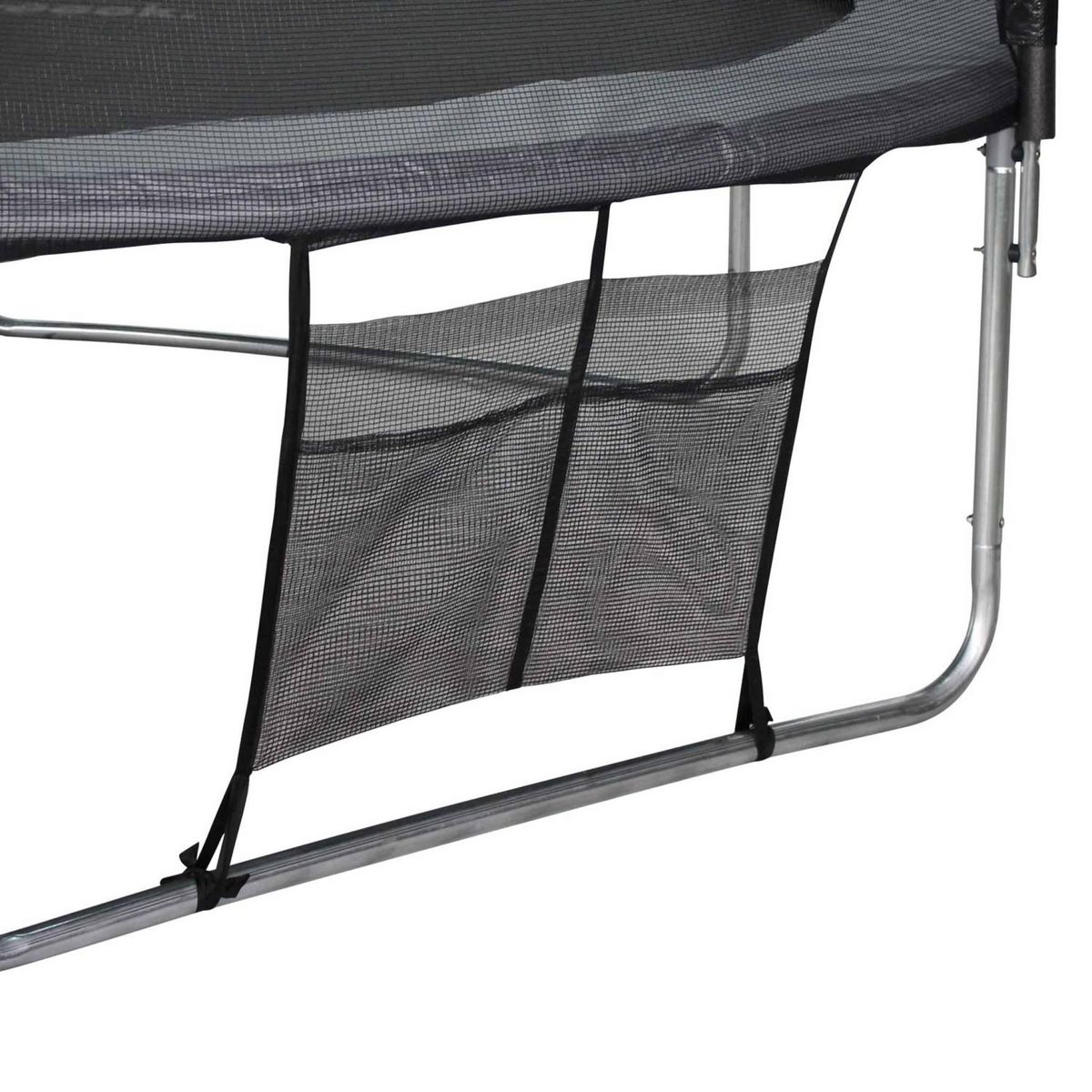 SWEEEK Trampoline rond Ø 370cm gris - Saturne Inner XXL – trampoline de jardin avec filet de protection intérieur. échelle. bâche. filet pour chaussures et kit d'ancrage