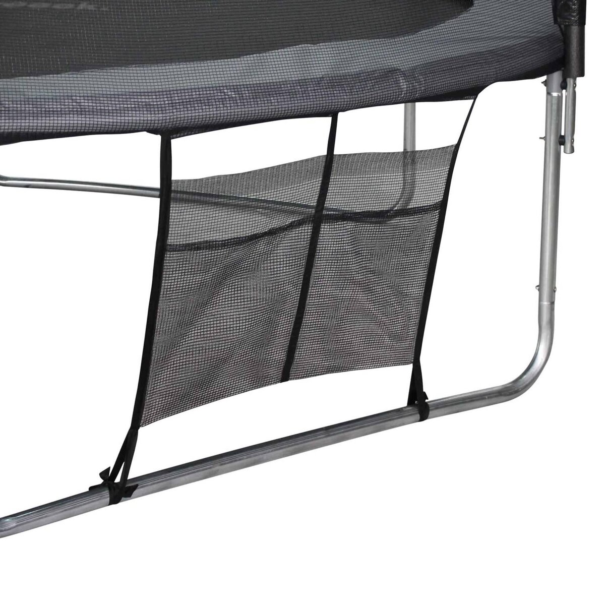 SWEEEK Trampoline rond Ø 370cm gris - Saturne Inner XXL – trampoline de jardin avec filet de protection intérieur. échelle. bâche. filet pour chaussures et kit d'ancrage