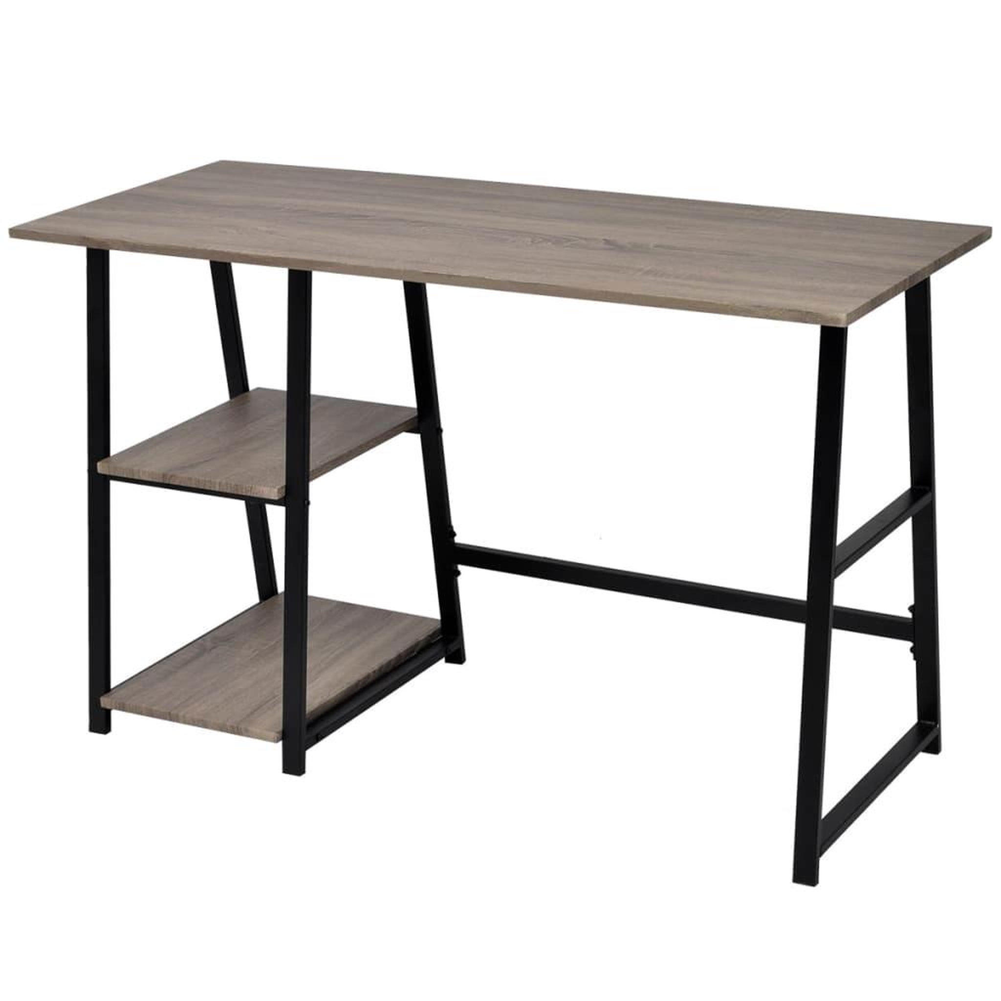 Voir la diapositive 3 : VIDAXL Bureau avec 2 etageres gris et chene